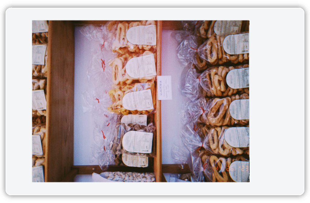 A creative photo of taralli, a type of Italian savoury biscuits.